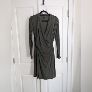 Ann Taylor dark green wrap dress
